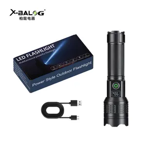 Multi-functional rechargeable strong flashlight 1300lm camping flashlights high lumen