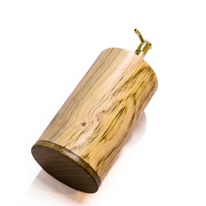 Distributeur de savon liquide rond décoratif en bois de teck naturel, fait main, durable, pour hôtel - Product Image 1