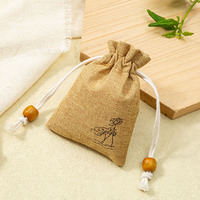 Pochettes en satin avec logo personnalisé Sacs en jute réutilisables et sacs en lin avec cordon de serrage Petits pochettes à bijoux en toile de jute et sacs-cadeaux
