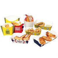 Boîte en carton ondulé jetable à montage automatique pour frites et snacks, avec logo personnalisé en relief, haut de gamme, pour la restauration rapide