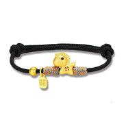Bracelet ajustable porte-bonheur en corde rouge plaqué or, tissé à la main, style chinois, pendentif cheval du zodiaque