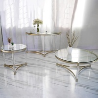 Moderne gehärtete Glas verspiegelte Couch tisch Stahl Acryl Basis für Wohnzimmer Esszimmer möbel Eingang Lager Anwendung