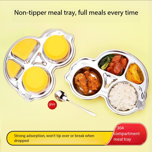 <span class=keywords><strong>Plateau</strong></span> alimentaire divisé en acier inoxydable 316, plusieurs compartiments pour enfants, tout-petits, adultes - Utilisation en maternelle, <span class=keywords><strong>cantine</strong></span>, restaurant - Product Image 5