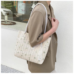 Nouveau Sac Fourre-tout Tendance d'Été en Dentelle Grande Capacité à Bandoulière avec Nœud Papillon et Tissage Frais - Product Image 3