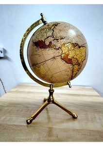 Globe terrestre antique en laiton, best-seller, décoration de table, étude géographique, nautique, fait main, bureau, décoration de bureau - Product Image 3