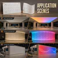 Panneau lumineux LED flexible basse tension 24V CRI90 ultra fin et pliable pour l'éclairage de plafond courbé des hôtels et des centres commerciaux