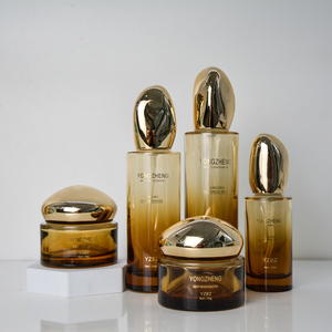 Hot bán 30g 50g 40ml 100ml 120ml xi lanh sang trọng Gradient Nâu sản phẩm chăm sóc da mỹ phẩm Chai Thủy Tinh Jar container Set - Product Image 5