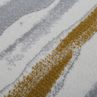 Tapis en polypropylène et jute fabriqué à la machine, motif abstrait, pour le salon ou la chambre à coucher.