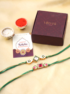 Pulsera Premium Minimalista con Motivo Kundan, Diseño Contemporáneo, Regalo para el Festival Raksha Bandhan para Hermano, Colección Hecha a Mano - Product Image 4