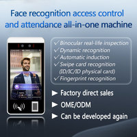 Máquina de Control de Asistencia y Acceso con Reconocimiento Facial y de Huellas Dactilares de 8 Pulgadas, Sistema Integrado, Compatible con NFC OEM, con SDK
