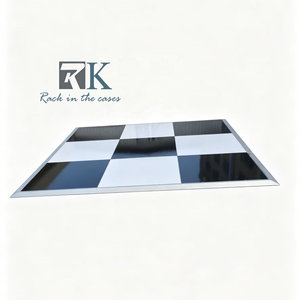 Piso de Baile de Buena Calidad para Fiestas y Eventos con Paneles Blancos y Negros con Bordes de Aluminio - Product Image 1