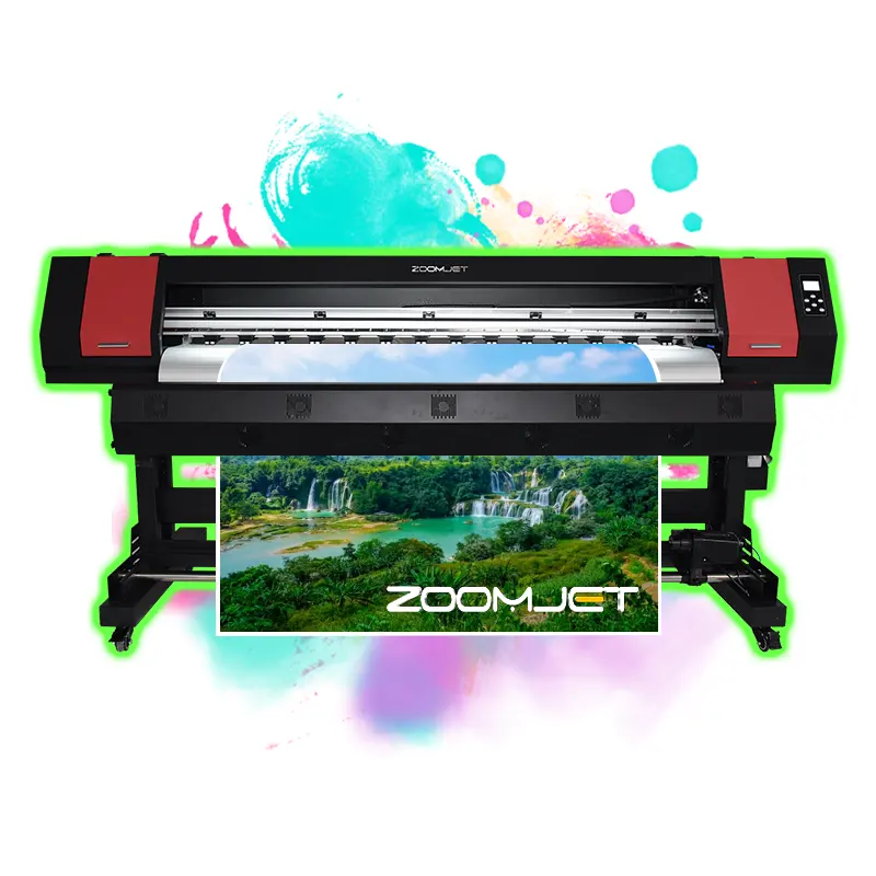 Zoomjet Dx5/Dx7/Xp600/I3200 Tête Imprimante À Jet D'encre Numérique 6 Pieds 1.8m Eco Solvent Imprimante Machine À Jet D'encre Avec Encres