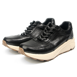 Dad Shoes Men Leather Perforated Breathable Lace Up <b>Round</b> <b>Toe</b> Casual Low <b>Heel</b> Sporty Style Brown - Product Image 5