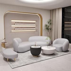 Canapé sectionnel créatif Arc Cream Design simple pour les petites familles pour la maison Salon Salon de beauté Studio Dress Hall - Product Image 5