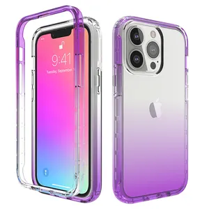 नि: शुल्क नमूने के लिए iPhone 13 मामले ढाल रंग पीसी और TPU मोबाइल फोन के मामले में iPhone के लिए 13 प्रो 6.1''