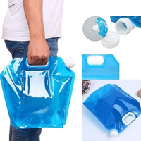 Réservoir d'eau pliable bleu Récipient compact portable avec bec pour Camping Survival Emergency Use Bathing Cooking
