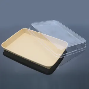 エコパッケージファーストフードパッケージボックスブラウンクラフト紙寿司トレイ食品容器用持ち帰りボックスリサイクル可能な紙フードトレイを使用