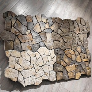 Carreaux muraux extérieurs imperméables <span class=keywords><strong>en</strong></span> PU imitation pierre, blancs, style grès, pierre culturelle de style antique, décoratifs pour sols intérieurs - Product Image 1