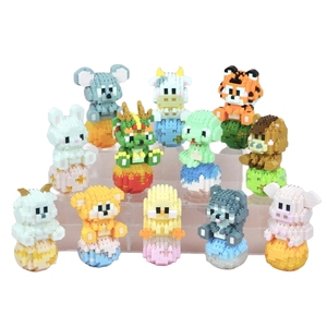 6800-6811 dua belas mainan zodiak Cina, hadiah mainan bata bongkar pasang Model kreatif lucu untuk anak laki-laki perempuan - Product Image 1