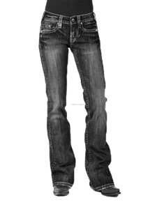 <span class=keywords><strong>Jeans</strong></span> svasati stile Vintage americano svasati snellenti da donna <span class=keywords><strong>pantaloni</strong></span> <span class=keywords><strong>elasticizzati</strong></span> in Denim alla moda Leggings retrò - Product Image 4