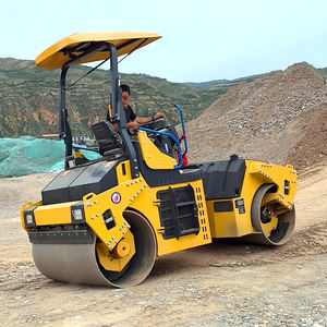 Bouwmachines 3 ton 4 ton 5 ton 6 ton 8 ton diesel mini-compacteur wegwals opzit asfaltwals met rubberen banden - Product Image 1