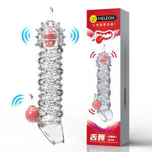 Manchon de verrouillage du sperme du pénis masculin en gros manchon de retard du point G épaissi bloquant le manchon de dent de loup en cristal vibrant jouet sexuel - Product Image 2