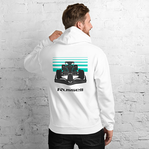 Sudadera con Capucha Unisex de Carreras de Autos en Blanco y Negro, Sudadera Moderna de Carreras de Autos, Ropa Deportiva para Hombre y Mujer - Product Image 2