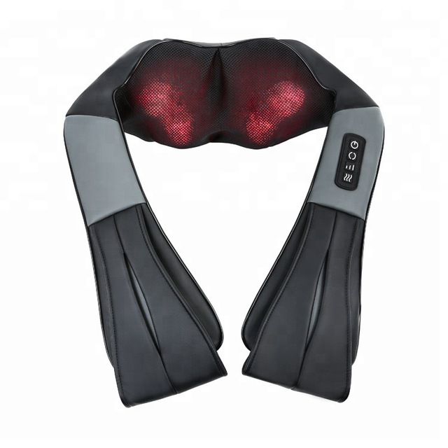 Electric Deep Tissue 3D Kneading Thermal Massage Belt Soothing Heated Shiatsu for Neck Back Shoulder Pain Relief Body Massager
