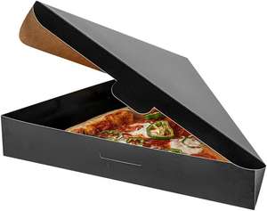 Caja para Rebanadas de Pizza, Contenedores Tipo Concha para Rebanadas de Pizza, Resistentes a la Grasa, con Cierre de Lengüeta, Papel Negro, Cajas Individuales para Pizza para Restaurantes y Kioscos - Product Image 2