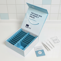Boîte en carton magnétique transparente à 11 compartiments pour aligneurs dentaires avec logo personnalisé |   Organisateur d'aligneurs orthodontiques à phases divisées
