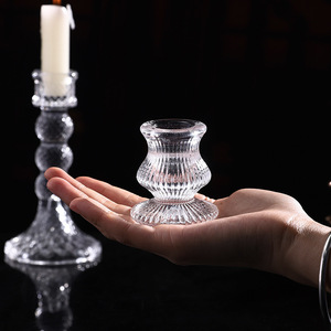 ชุดเชิงเทียนคริสตัลศิลปะลึกลับ 3 ชิ้น แก้วใส ตกแต่งบ้าน ของขวัญแต่งงาน - Product Image 2
