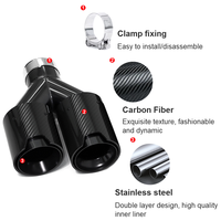 Fibre de carbone double Y Style 63mm entrée noir tuyau d'échappement embout de silencieux tuyau d'échappement pour BMW M2 F87 M3 F80 M4 F82 F83