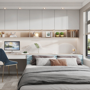 Minimalist All-in-One <strong>Unit</strong> With Integrated Cabinet Tatami Bed Wardrobe Desk for Children's Rooms Apartments - Product Image 4
