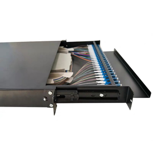 24 Cổng Pull-Out Rack Gắn Sợi Hộp Thiết Bị Đầu Cuối 48 Lõi <span class=keywords><strong>LC</strong></span> 1U 19 Inch Sợi Quang Patch Panel - Product Image 4