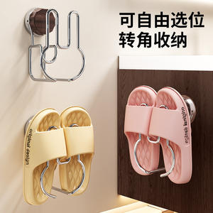 Crochet mural à ventouse finition chromée couleur grain de bois, support de rangement multifonctionnel sans perçage pour salle de bain et toilettes - Product Image 4