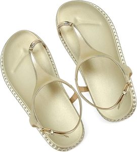Últimas <span class=keywords><strong>Sandalias</strong></span> <span class=keywords><strong>Doradas</strong></span> de Fiesta para Mujer <span class=keywords><strong>Baratas</strong></span> al por Mayor, Nuevos Estilos de <span class=keywords><strong>Sandalias</strong></span> Planas para Damas - Product Image 1