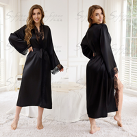 Sfy4043 en stock pyjamas robe de chambre de mariée dames luxe mariage longue Robe demoiselles d'honneur Kimono Satin soie peignoir pyjamas