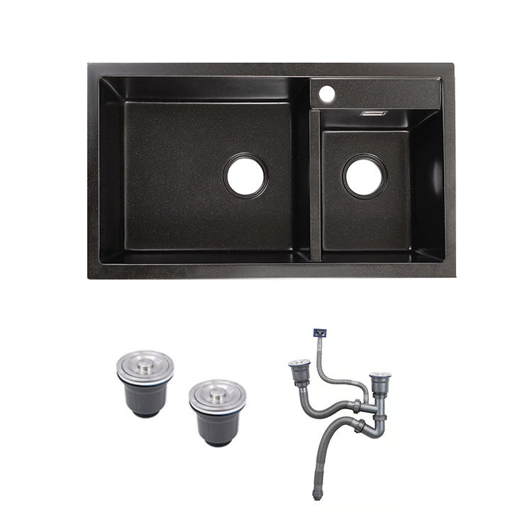 Noir (Évier + égouttoir)
