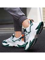 Chaussures de course tendance pour hommes à bout rond, respirantes, en maille, à lacets, dégradé de couleurs, style décontracté et mode, chaussures épaisses pour la marche