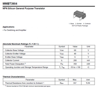 Componente de Transistor NPN SMD SOT-23 MMBT3904, 200mA, 40V, 350mW, 100% Original y con Código de Lote Rastreable