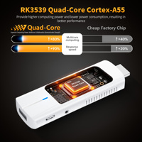 HS89 T15 Android TV Stick RK3539 Compatible con Wifi6 Dual Personalizado, BT5.4, Control Remoto por Voz Inteligente, Decodificador de Video 4K para Venta al Por Mayor
