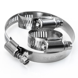Holles 304 Stainless Steel <b>Hose</b> <b>Clamps</b> 46-70mm American Style Pipe <b>Clamps</b> for Repair and Replacement - Product Image 1