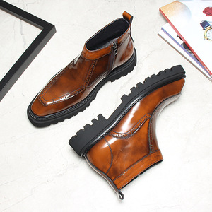 New British Casual Luxury Handcrafted Men's Oxford Leather <b>Waterproof</b> Evergreen Formal <b>Slip</b>-<b>On</b> <b>Shoes</b> Wedding Office Professional - Product Image 3