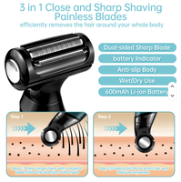 Épilateur électrique portable SF-2200 2 en 1, lavable électriquement, rechargeable par USB, en matériau ABS, pour hommes et femmes