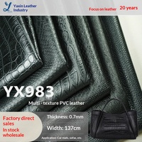 Venta Directa de Fábrica, Cuero PVC con Patrones de Serpiente/Cocodrilo/Ondulado/Cruzado, Resistente a la Abrasión, para Sofás y Bolsos, Modelo YX983 YAXIN