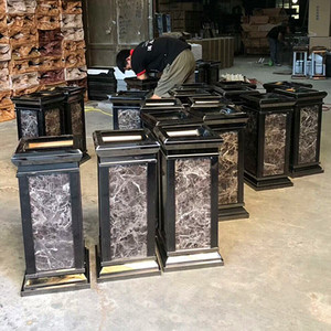 Poubelle verticale <span class=keywords><strong>de</strong></span> luxe pour hall d'hôtel, avec cendrier, pour les couloirs d'ascenseurs et la collecte des déchets - Product Image 5