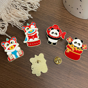 เข็มกลัดสิงโตแพนด้ายักษ์รูปม้าเพื่อความสำเร็จสไตล์จีนของขวัญตราสัญลักษณ์ประจำชาติ - Product Image 3