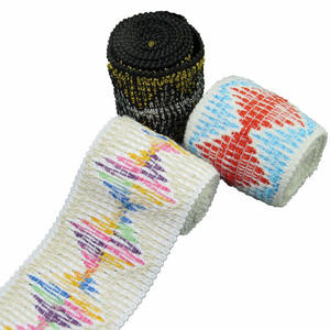 Deepeel EL006 7cm vêtements accessoires de couture ceinture décorative <span class=keywords><strong>dentelle</strong></span> Jacquard sangle multicolore bande élastique - Product Image 3