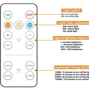 Smart E26 ABS LED Table Night Lamp Bulb Rechargeable 3-Color <b>Timer</b> Dimming with Remote Control for Bedroom Use - Product Image 5