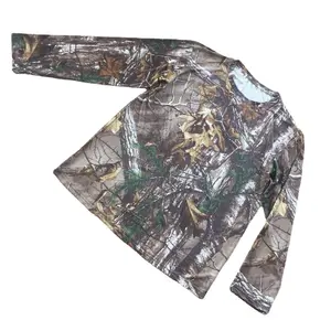 狩猎服装服装穿定制山地鹿猪钓鱼长袖鸭迷彩空白狩猎迷彩t恤男士